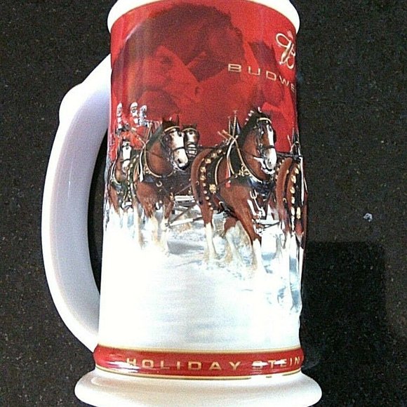 Anheuser-Busch Budweiser Stein Clydesdale Holiday Edition 25th Anniversary Large - Picture 8 of 16